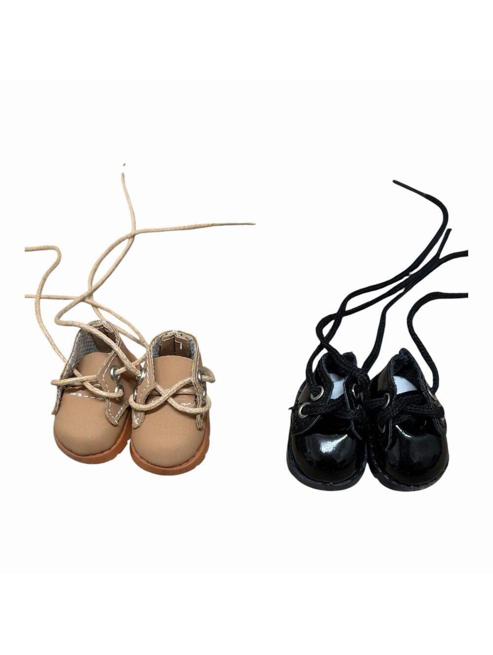 Pair Of 17cm Labubu Doll Accessories: Stylish Miniature Lace-Up Footwear